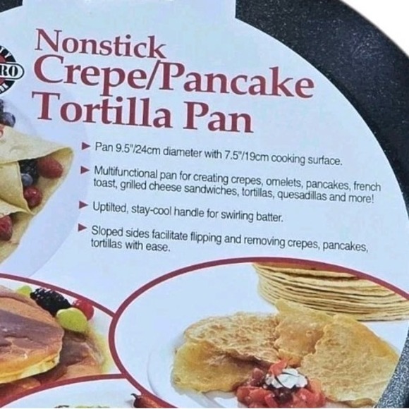 Norpro Nonstick Crepe Griddle Pan 9.5" Multifunctional Flat Pan Healthy Cookware - Picture 2 of 5